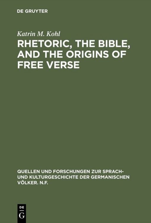 Produktbild: Rhetoric, the Bible, and the origins of free verse