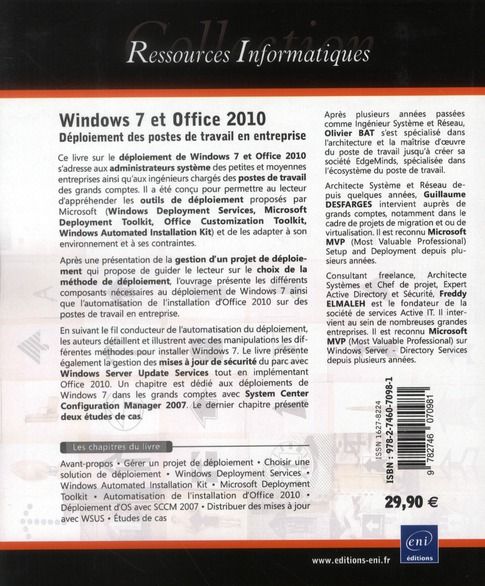 Produktbild: Windows 7 et Office 2010: d&eacute;ploiement postes de travail en entreprise
