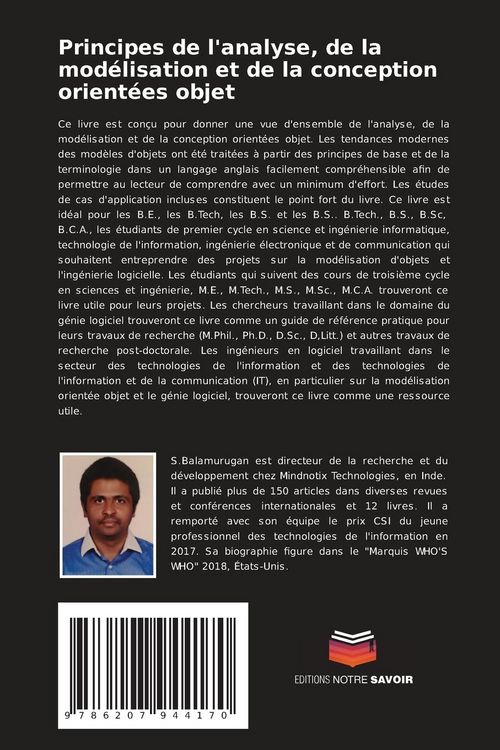 Produktbild: Principes de l'analyse, de la mod&eacute;lisation et de la conception orient&eacute;es objet