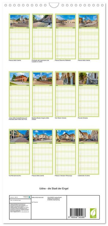 Produktbild: Familienplaner 2026 - Udine - die Stadt der Engel mit 5 Spalten (Wandkalender, 21 x 45 cm) CALVENDO