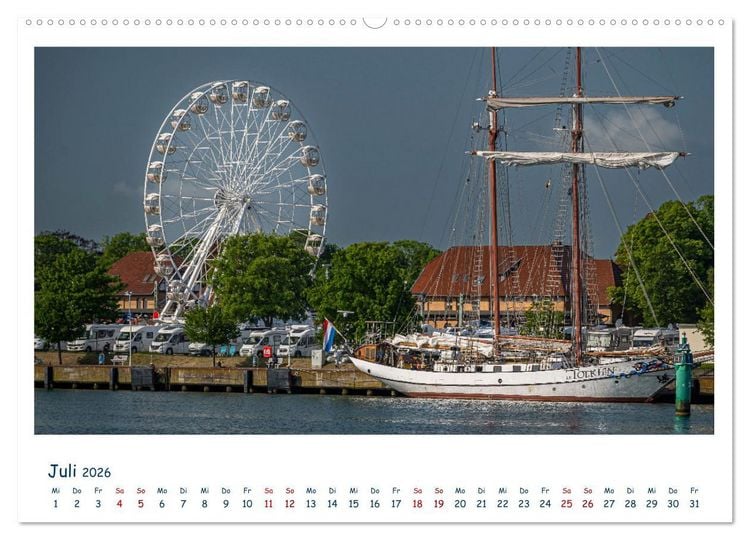 Produktbild: Warnem&uuml;nde an der Ostsee (Wandkalender 2026 DIN A2 quer), CALVENDO Monatskalender