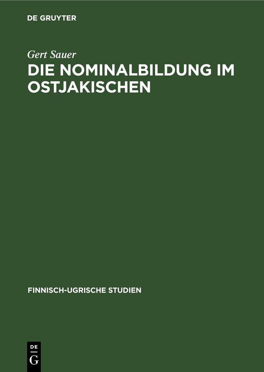 Produktbild: Die Nominalbildung im Ostjakischen