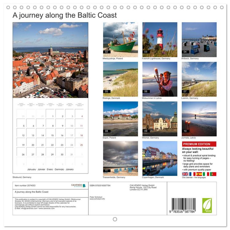 Produktbild: A journey along the Baltic Coast (Wall Calendar 2026 12 &times; 12 Inch) CALVENDO 12 Month Wall Calendar