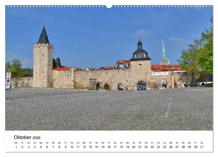 Produktbild: M&uuml;hlhausen in Th&uuml;ringen - Stadt im Herzen Deutschlands (hochwertiger Premium Wandkalender 2026 DIN A2 quer), Kunstdruck in Hochglanz