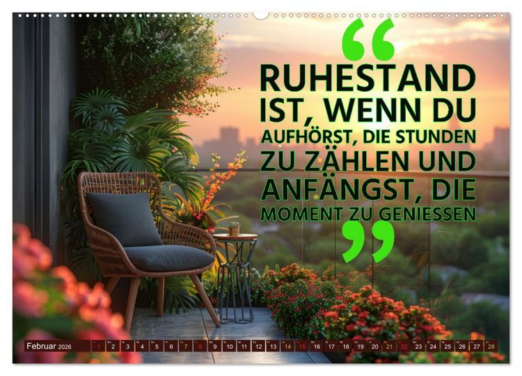 Produktbild: Ruhestand - das Leben neu entdecken (hochwertiger Premium Wandkalender 2026 DIN A2 quer), Kunstdruck in Hochglanz