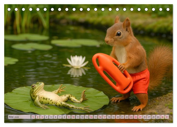Produktbild: Die geheime Welt der Eichh&ouml;rnchen (Tischkalender 2026 DIN A5 quer), CALVENDO Monatskalender