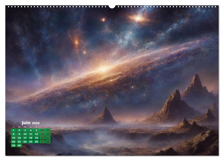 Produktbild: &Agrave; travers l'univers-L'incroyable voyage (Calendrier mural 2026 DIN A2 vertical), CALVENDO calendrier mensuel