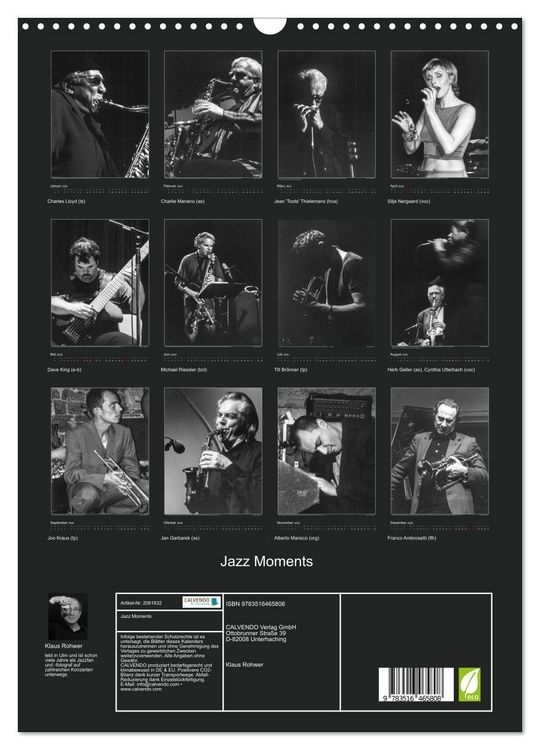 Produktbild: Jazz Moments (Wandkalender 2026 DIN A3 hoch), CALVENDO Monatskalender