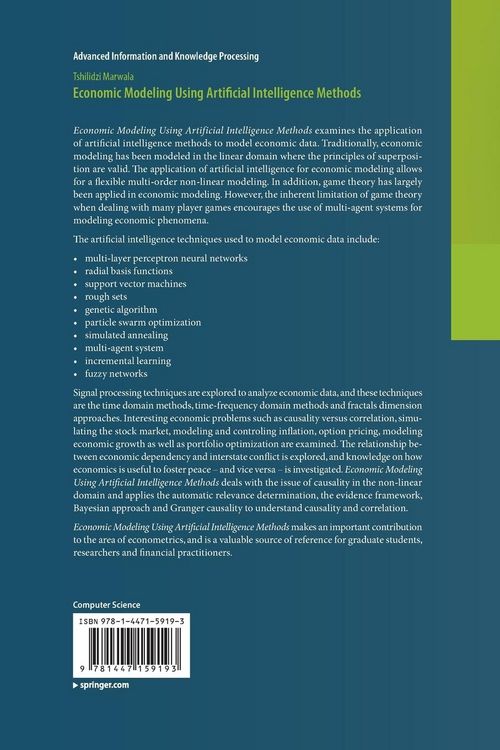 Produktbild: Economic Modeling Using Artificial Intelligence Methods