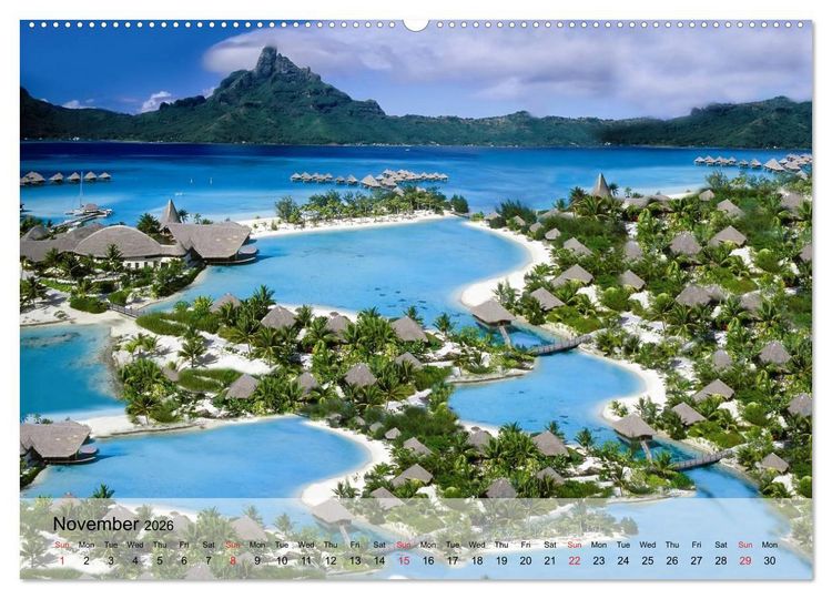 Produktbild: French Polynesia Paradise in the South Pacific (High Quality Premium Wall Calendar 2026 DIN A2 landscape),CALVENDO 12 Month Wall Calendar