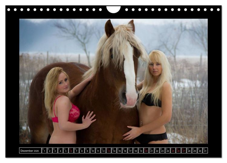 Produktbild: Titanen Girls 2026 - erotische Frauen und starke Pferde (Wandkalender 2026 DIN A4 quer), CALVENDO Monatskalender