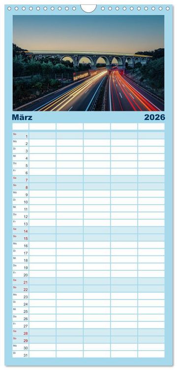 Produktbild: Familienplaner 2026 - Chemnitz zur blauen Stunde mit 5 Spalten (Wandkalender, 21 x 45 cm) CALVENDO