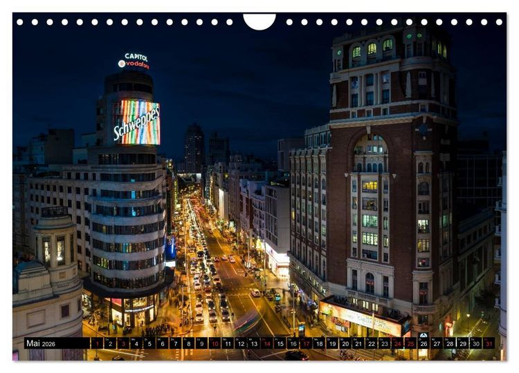 Produktbild: Madrid bei Nacht (Wandkalender 2026 DIN A4 quer), CALVENDO Monatskalender