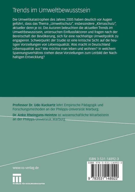 Produktbild: Trends im Umweltbewusstsein