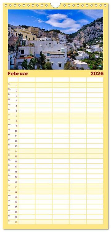 Produktbild: Familienplaner 2026 - Faszinierendes Capri mit 5 Spalten (Wandkalender, 21 x 45 cm) CALVENDO