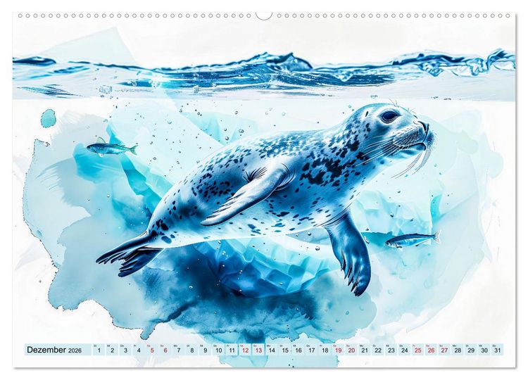 Produktbild: Eisige Polarkreise - Faszination der polaren Tierwelt (hochwertiger Premium Wandkalender 2026 DIN A2 quer), Kunstdruck in Hochglanz