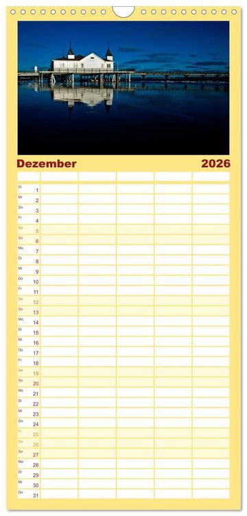 Produktbild: Familienplaner 2026 - Usedom 2026 Rendezvous zwischen Ahlbeck und Heringsdorf mit 5 Spalten (Wandkalender, 21 x 45 cm) CALVENDO