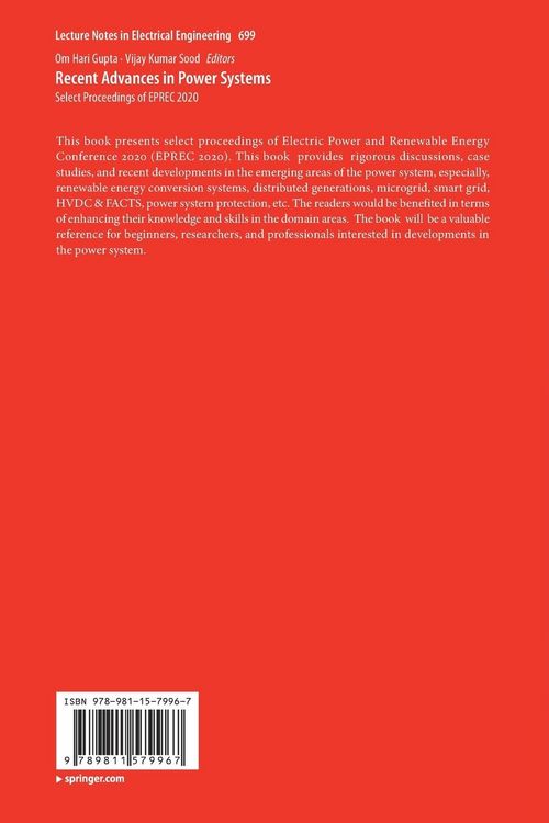 Produktbild: Recent Advances in Power Systems