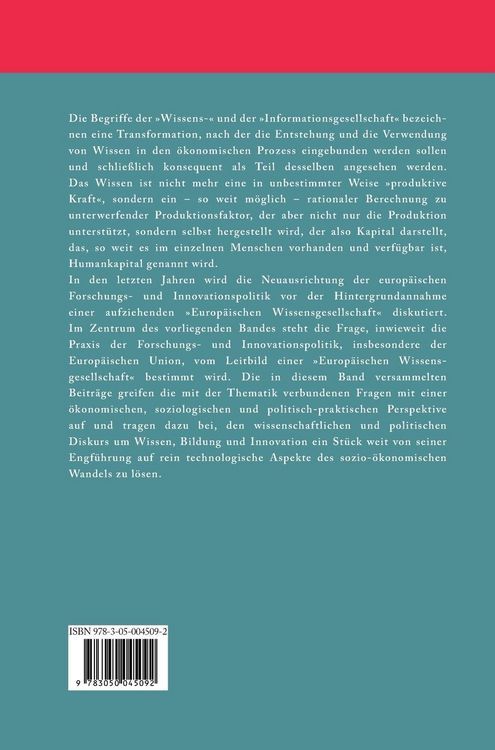 Produktbild: Europ&auml;ische Wissensgesellschaft - Leitbild europ&auml;ischer Forschungs- und Innovationspolitik?