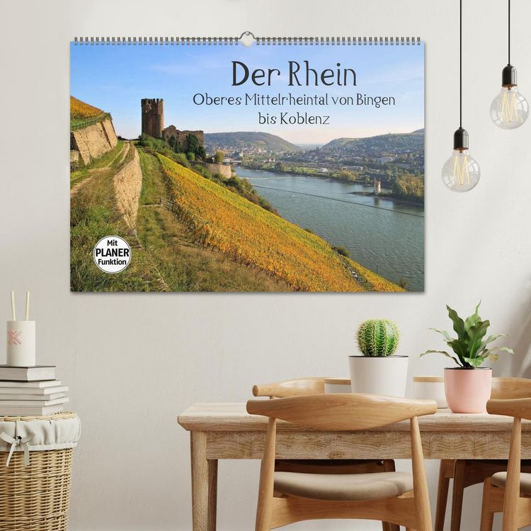 Produktbild: Der Rhein. Oberes Mittelrheintal von Bingen bis Koblenz (Wandkalender 2026 DIN A2 quer), CALVENDO Monatskalender