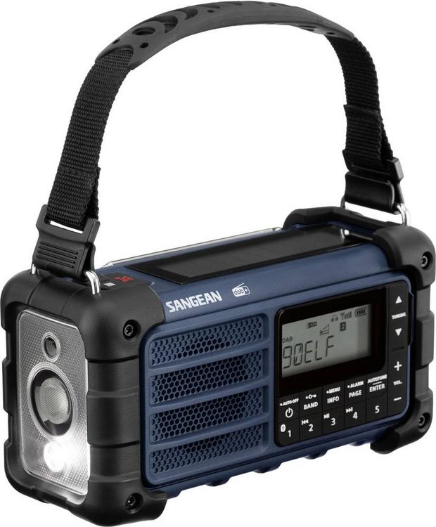 Produktbild: Sangean MMR-99 DAB+ Blue Outdoorradio DAB+, DAB, UKW Notfallradio, Bluetooth&reg; Solarpanel, spritzwassergesch&uuml;tzt, staubdicht, Taschenlampe Blau
