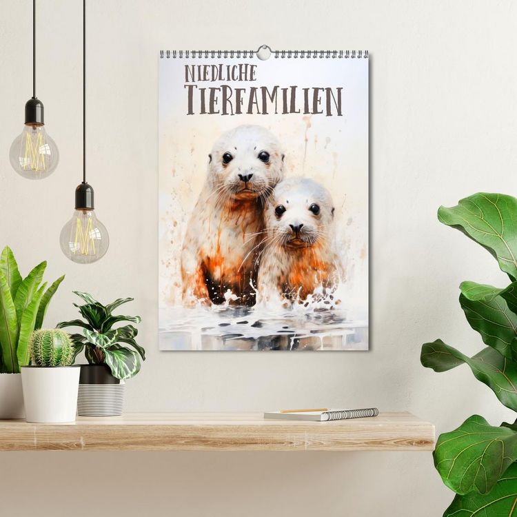 Produktbild: Niedliche Tierfamilien (Wandkalender 2026 DIN A3 hoch), CALVENDO Monatskalender