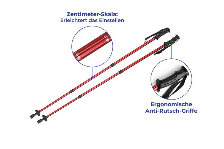 Produktbild: Trekking-St&ouml;cke Teleskop, Wanderstock mit Anti-Schock-System