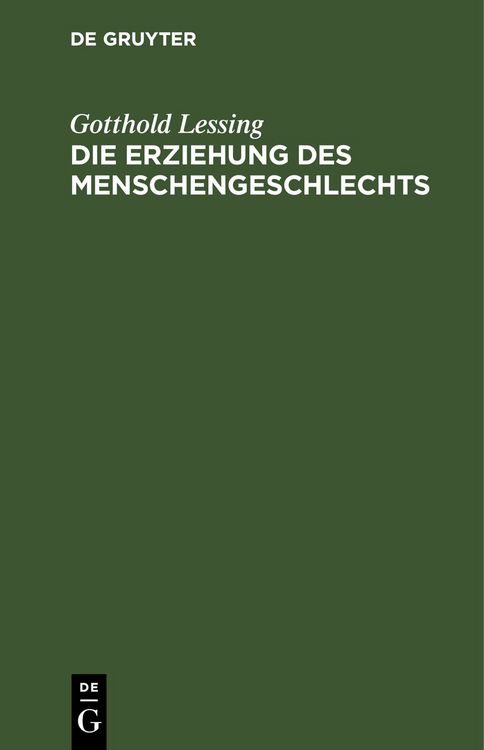 Produktbild: Die Erziehung des Menschengeschlechts