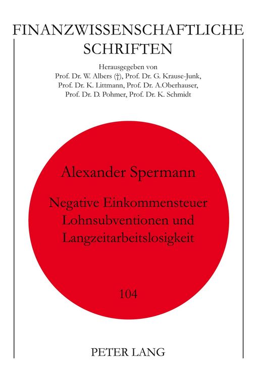 Produktbild: Negative Einkommensteuer, Lohnsubventionen und Langzeitarbeitslosigkeit