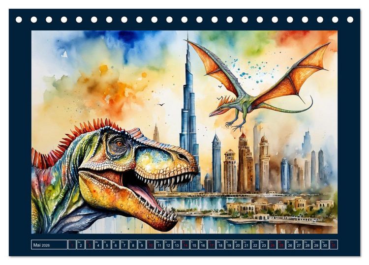 Produktbild: Dinosaurier erobern die Welt zur&uuml;ck (Tischkalender 2026 DIN A5 quer), CALVENDO Monatskalender