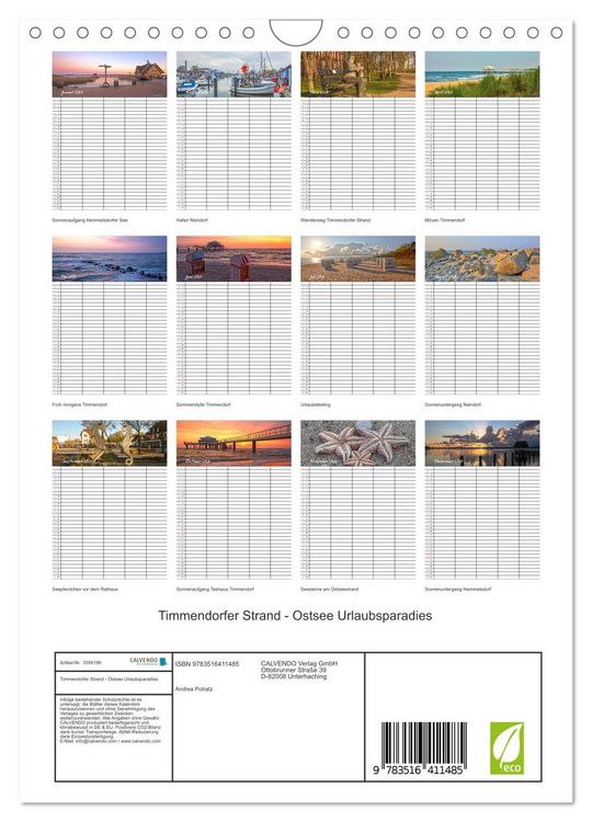 Produktbild: Timmendorfer Strand - Ostsee Urlaubsparadies (Wandkalender 2026 DIN A4 hoch), CALVENDO Monatskalender