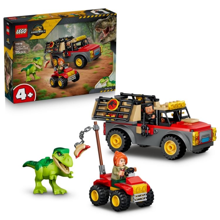 Produktbild: LEGO Jurassic World 77978 Transporter f&uuml;r den Jungen T.Rex, Spielzeug-Dino f&uuml;r Kinder ab 4 Jahren