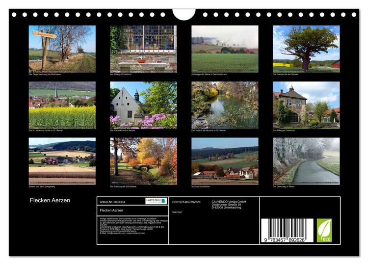 Produktbild: Flecken Aerzen (Wandkalender 2026 DIN A4 quer), CALVENDO Monatskalender