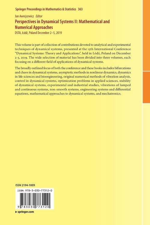 Produktbild: Perspectives in Dynamical Systems II: Mathematical and Numerical Approaches