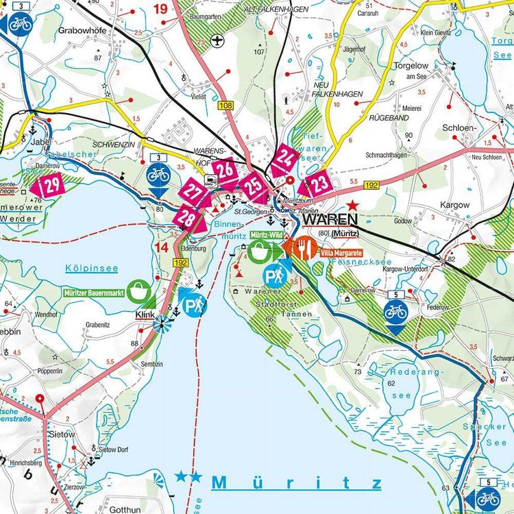 Produktbild: MARCO POLO Freizeitkarte 8 Mecklenburgische Seen 1:100.000