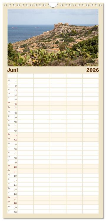 Produktbild: Familienplaner 2026 - Malta &ndash; Historisches Juwel im Mittelmeer mit 5 Spalten (Wandkalender, 21 x 45 cm) CALVENDO