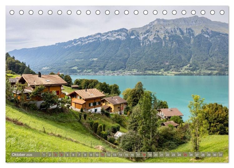 Produktbild: Schweizer Panorama - Von den Alpen bis zu den Seen (Tischkalender 2026 DIN A5 quer), CALVENDO Monatskalender