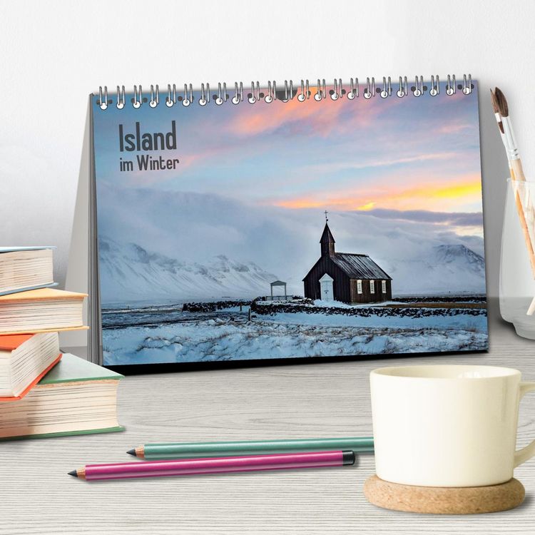 Produktbild: Island im Winter (Tischkalender 2026 DIN A5 quer), CALVENDO Monatskalender