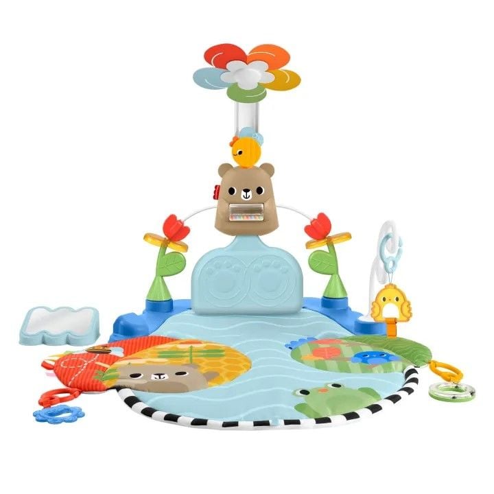 Produktbild: Fisher-Price 3-in-1 Kick & Sway Spieldecke mit sensorischen Spielzeugen zur Entwicklung von Neugeborenen