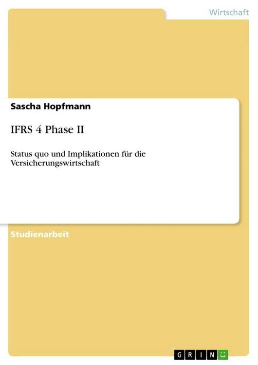 Produktbild: IFRS 4 Phase II