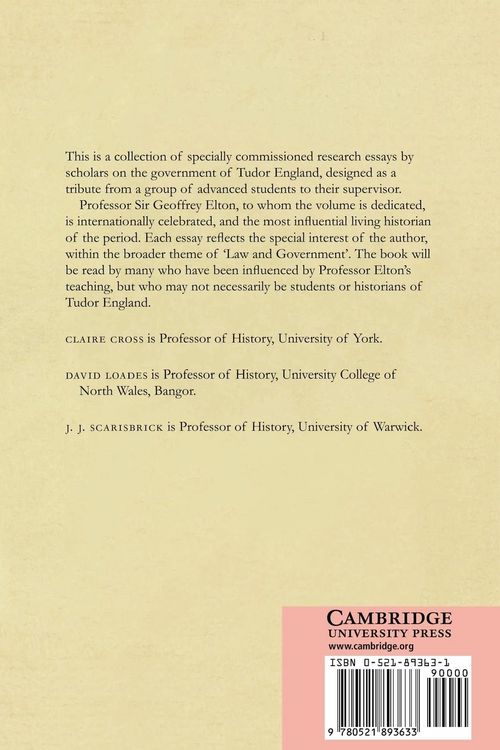 Produktbild: Law and Government Under the Tudors