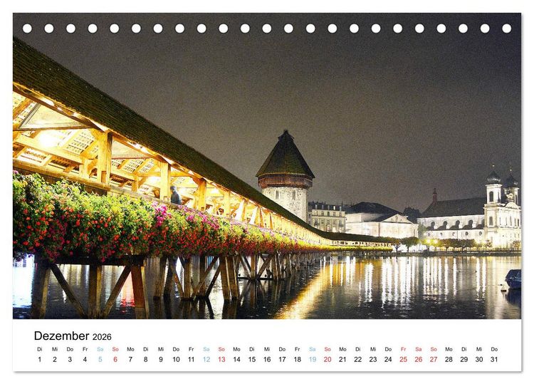 Produktbild: LUZERN Wo sich Reuss und Vierwaldst&auml;ttersee begegnen (Tischkalender 2026 DIN A5 quer), CALVENDO Monatskalender