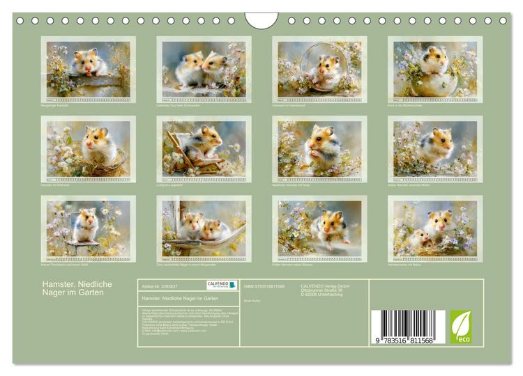 Produktbild: Hamster. Niedliche Nager im Garten (Wandkalender 2027 DIN A4 quer), CALVENDO Monatskalender