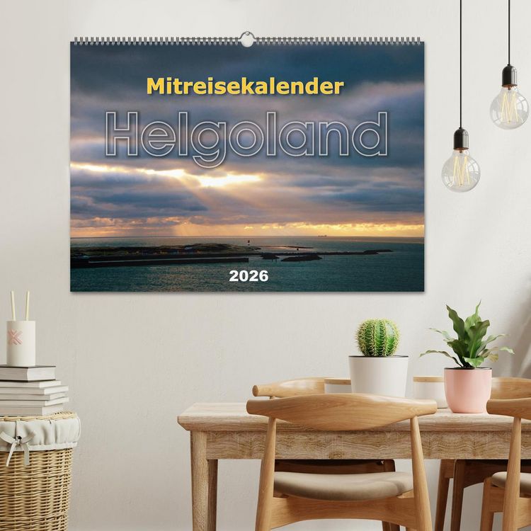 Produktbild: Mitreisekalender 2026 Helgoland (Wandkalender 2026 DIN A2 quer), CALVENDO Monatskalender