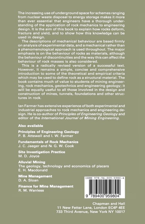 Produktbild: Engineering Behaviour of Rocks