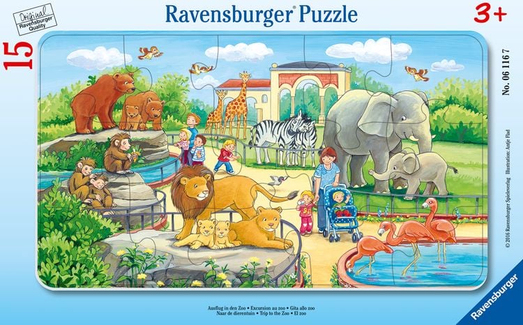 Produktbild: Rahmenpuzzle Ravensburger Ausflug in den Zoo 15 Teile