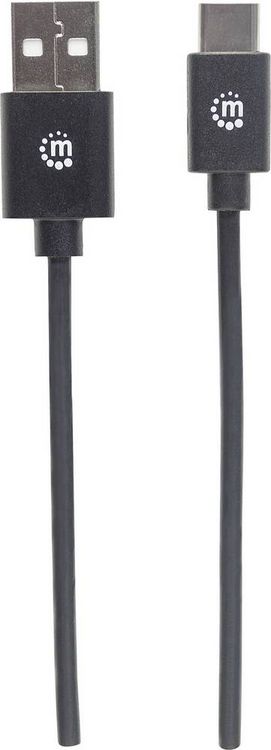 Produktbild: Manhattan USB-Kabel USB 2.0 USB-A Stecker, USB-C&reg; Stecker 2.00m Schwarz 354929