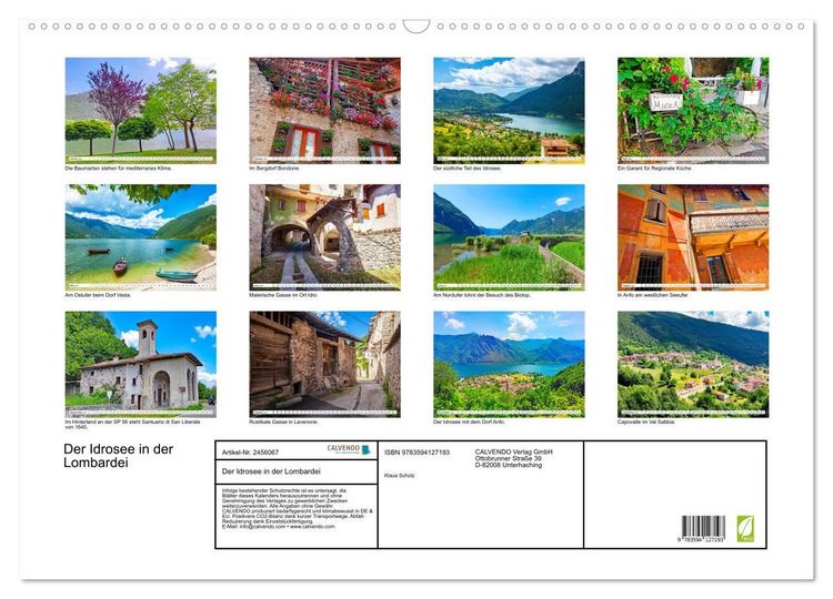 Produktbild: Der Idrosee in der Lombardei (Wandkalender 2027 DIN A2 quer), CALVENDO Monatskalender