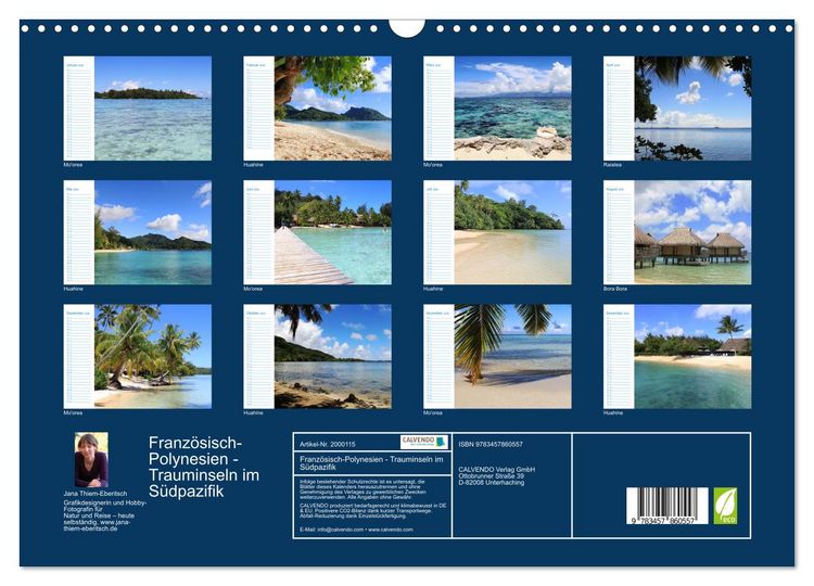 Produktbild: Franz&ouml;sisch-Polynesien - Trauminseln im S&uuml;dpazifik (Wandkalender 2026 DIN A3 quer), CALVENDO Monatskalender