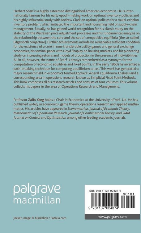Produktbild: Herbert Scarf's Contributions to Economics, Game Theory and Operations Research